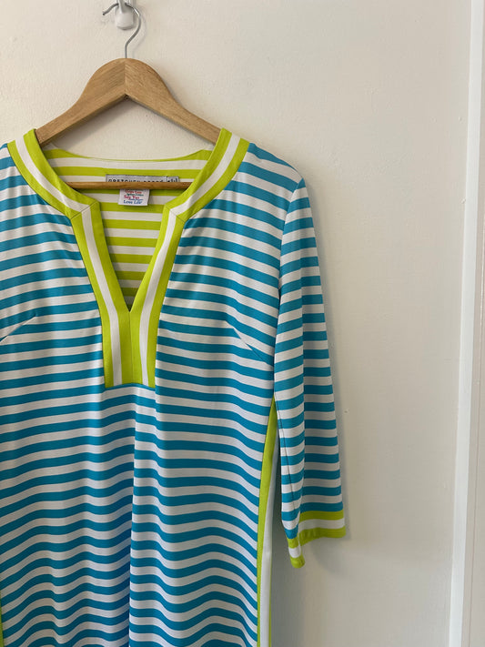 Gretchen Scott Striped Neon Tunic Dress | Size Medium