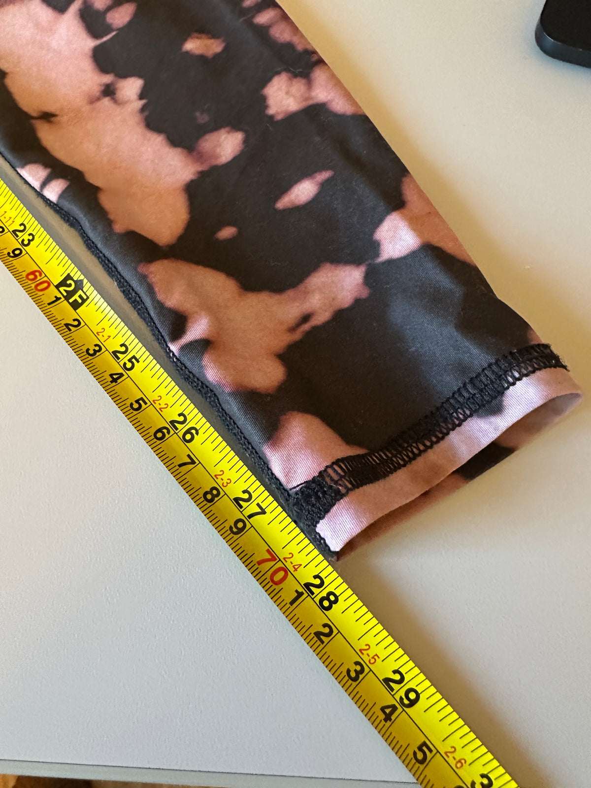 Teeki Black and Pink Tie Dye High Waist Yoga Leggings | Size Small