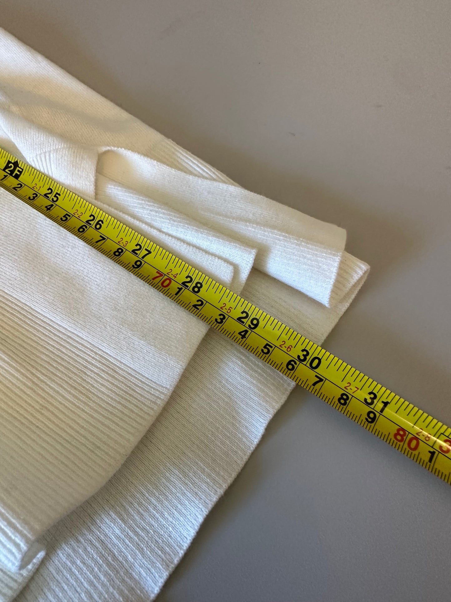NWT White + Warren Sustainable Cotton Long Open Cardigan in White | Size Small