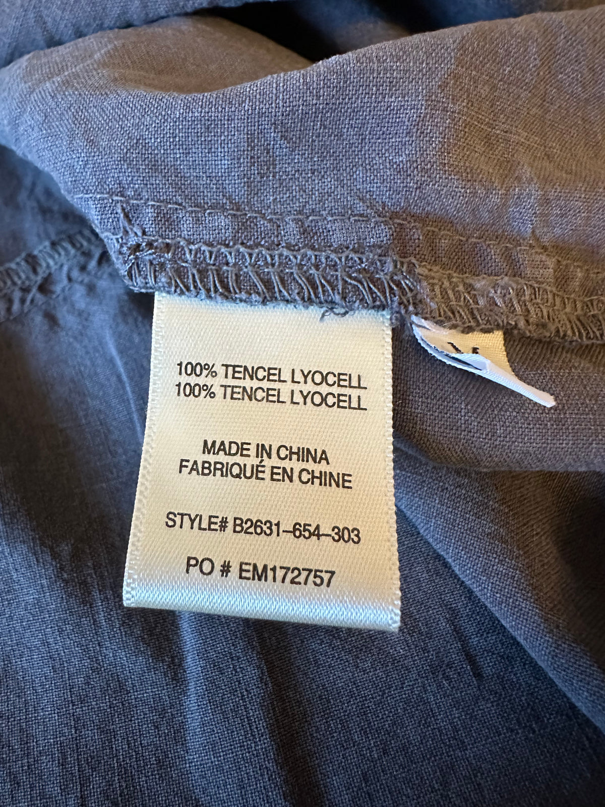 Bella Dahl Charcoal Gray Tencel Lyocell Button Down Shirt | Size Medium
