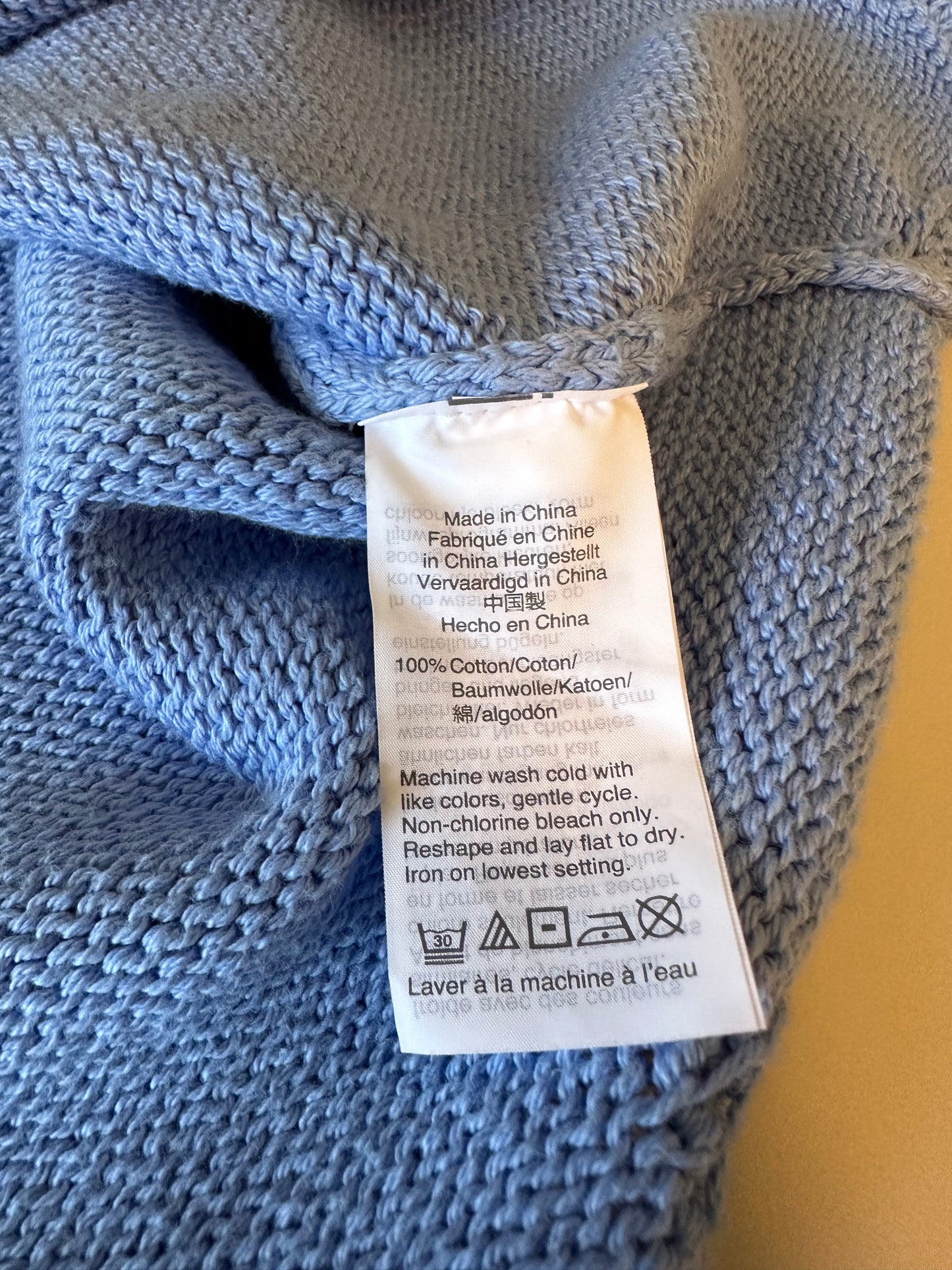 J. by J.Crew Light Blue Scalloped Hem Cotton Knit Crew Neck Sweater | Size Small