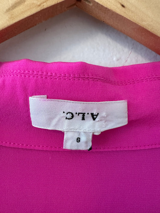 A.L.C. Hot Pink Silk Kinsley Top | Size 8