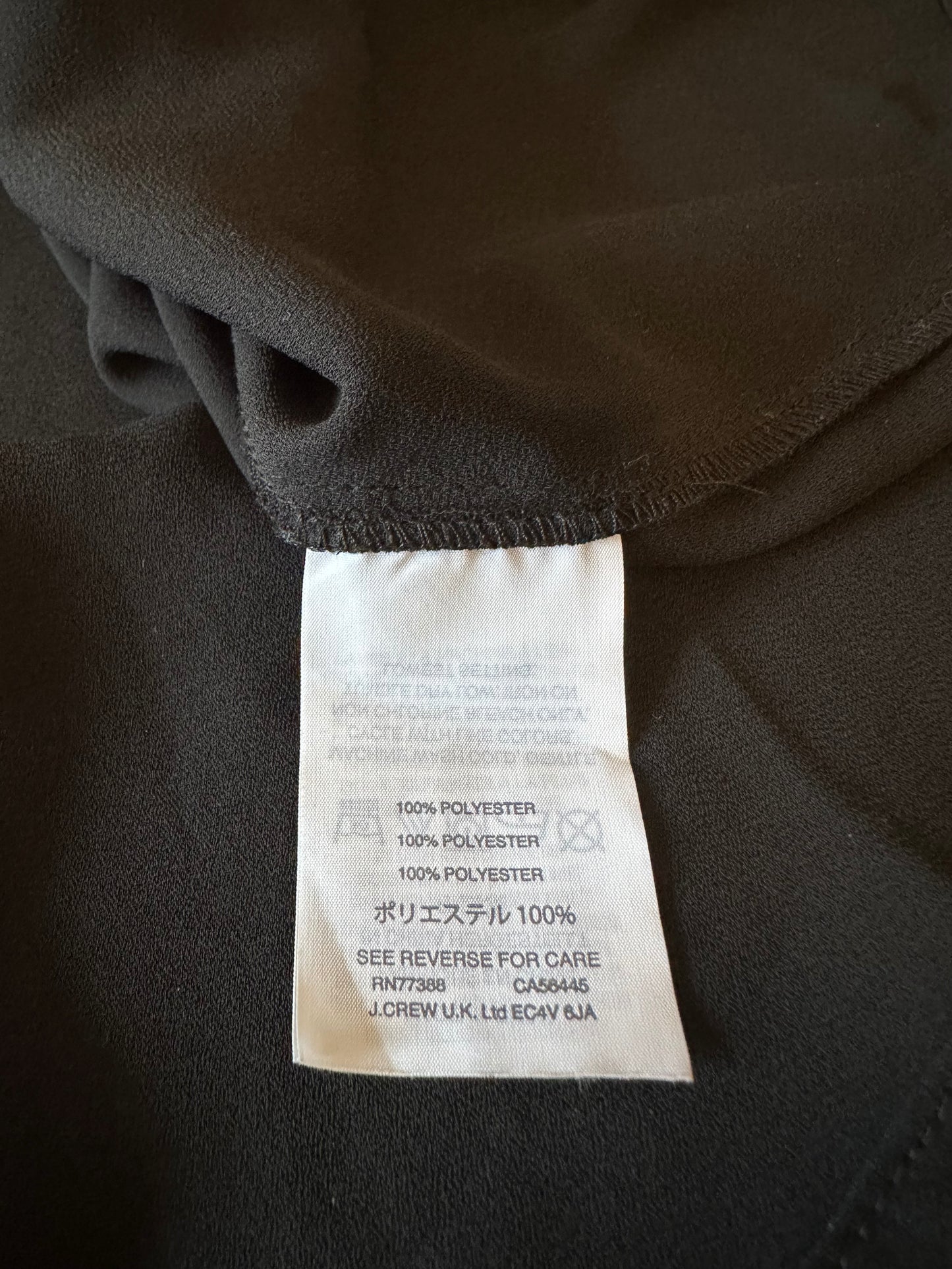 J. Crew Black Sleeveless V-Neck Blouse Cap Sleeve Top | Size 6