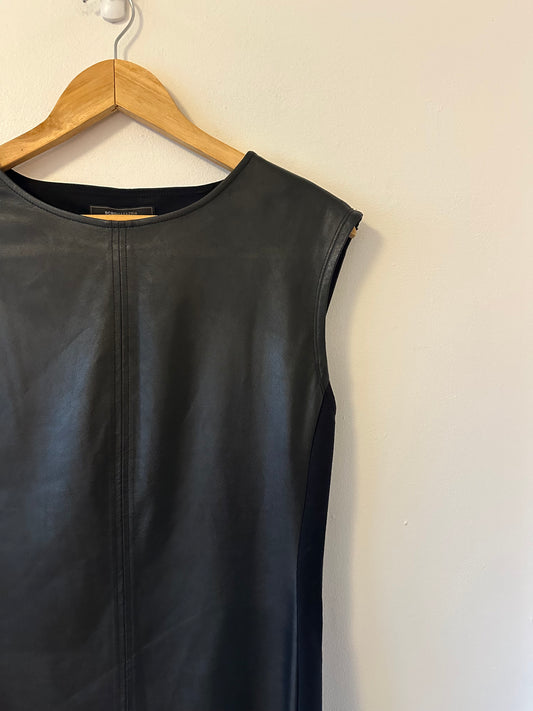 BCBGMAXAZRIA Karlee Faux Leather Shift Dress | Size Small