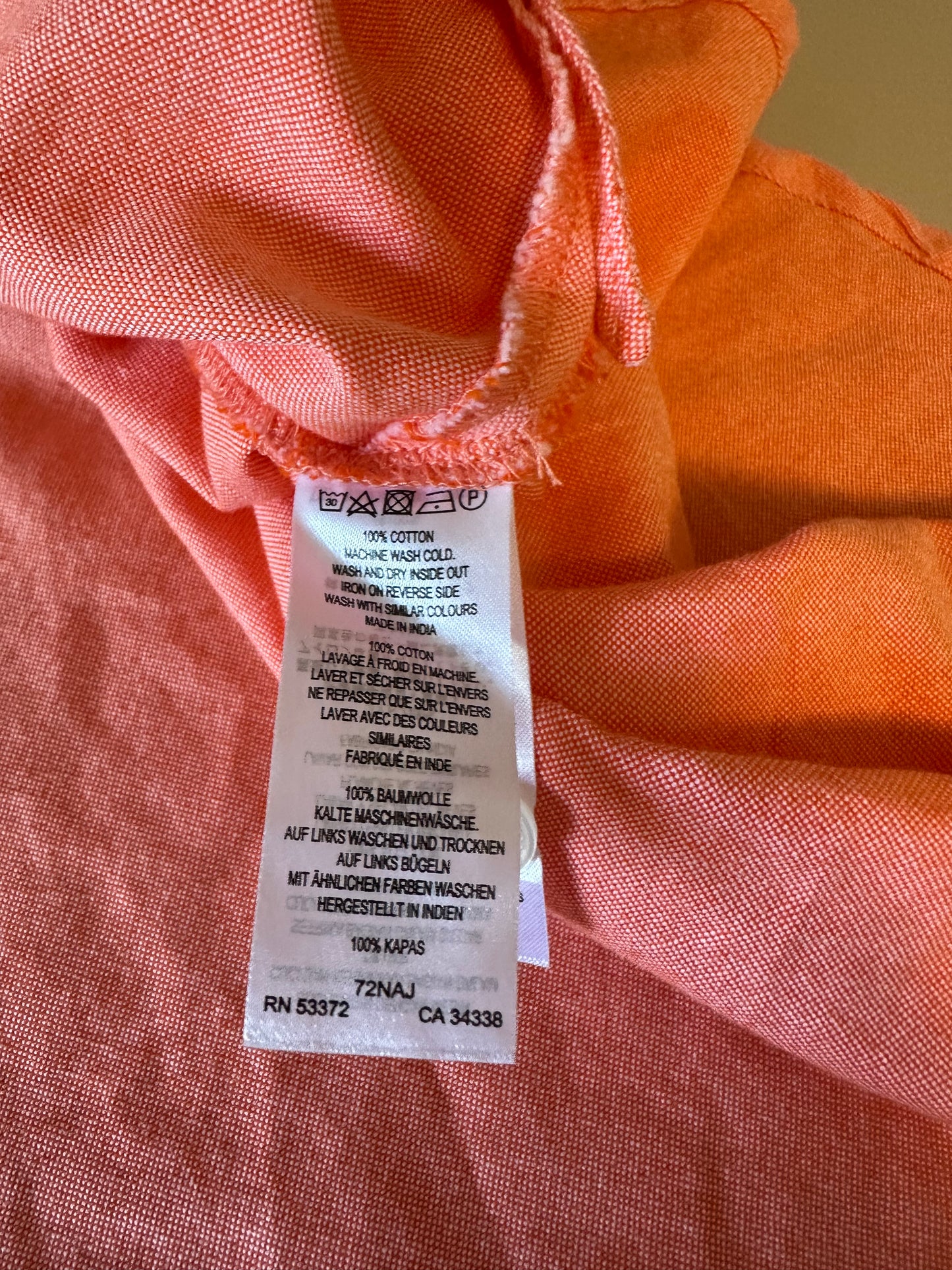 French Connection Coral 100% Cotton Long Sleeve Button Down Shirt | Size Small