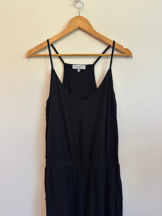 Michael Stars Black Wide Leg Racerback Jumpsuit | Size Medium
