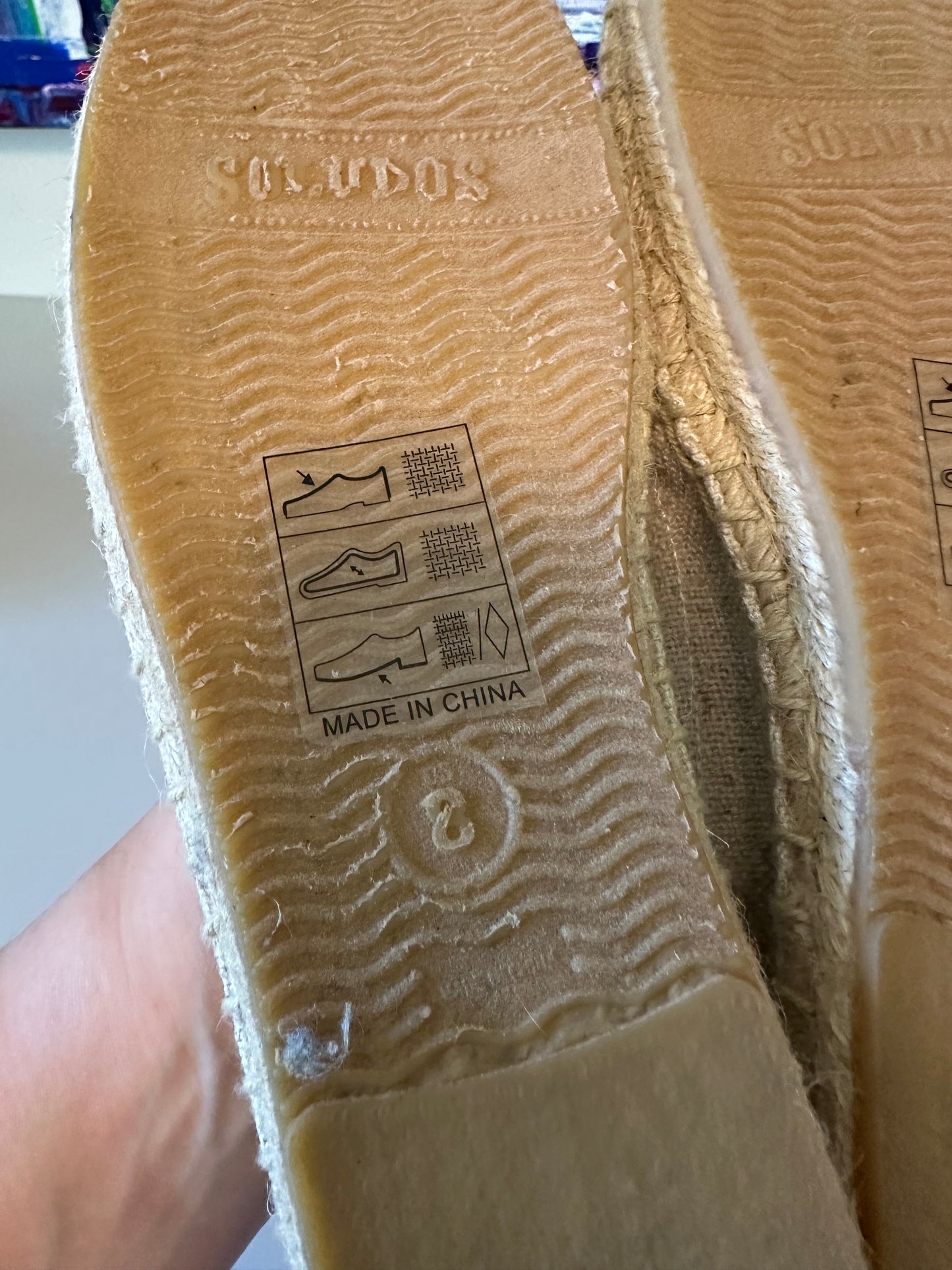 Soludos Oranges Espadrille Flats in Beige Citrus| Size 8