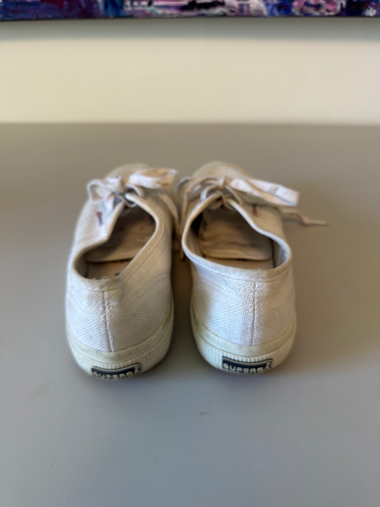 Superga 2750 Classic White Canvas Low Top Sneakers | Size 37.5