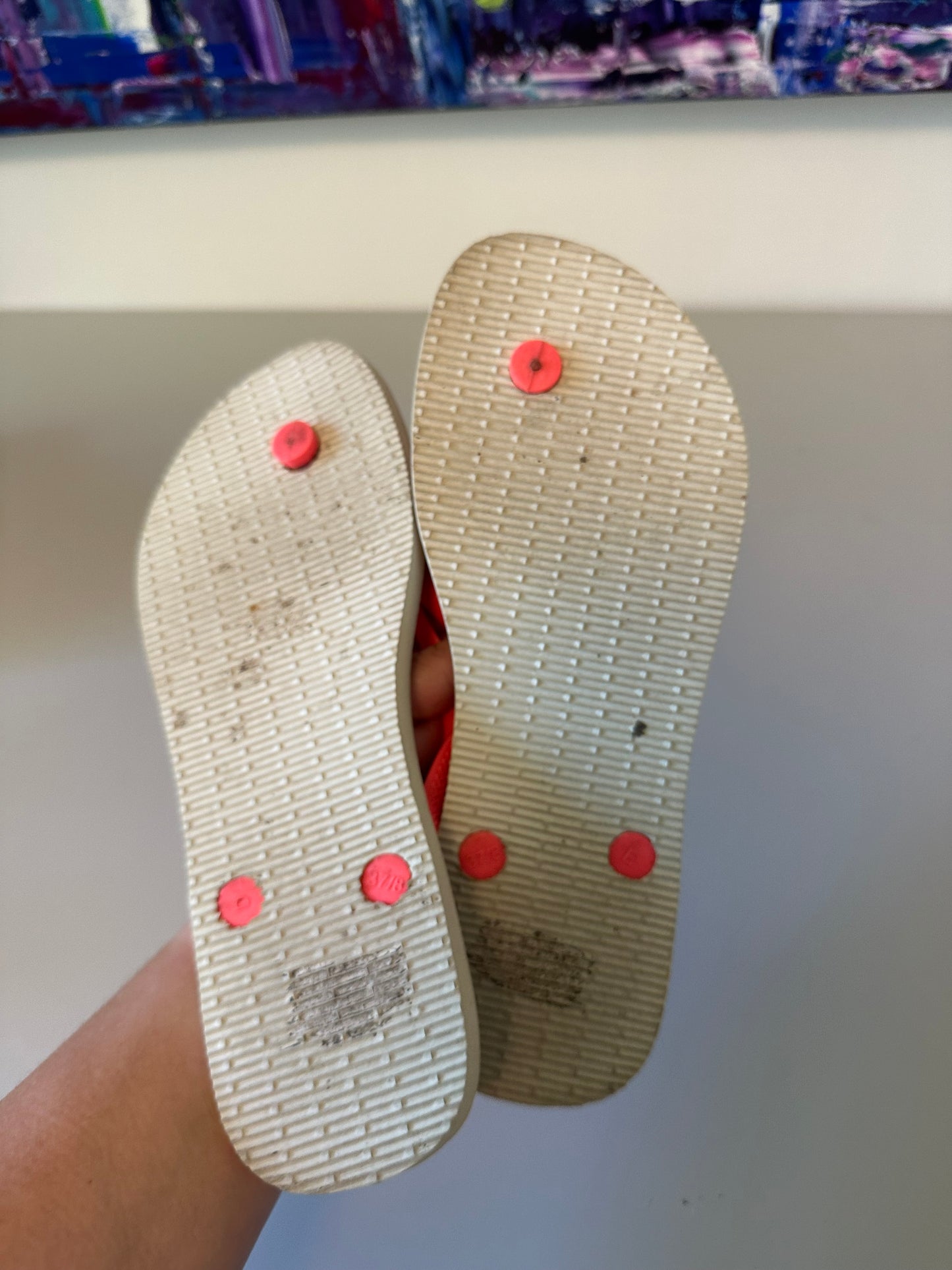 Havaianas Slim Leopard Animal Print Neon Pink Flip Flops | Size 7/8