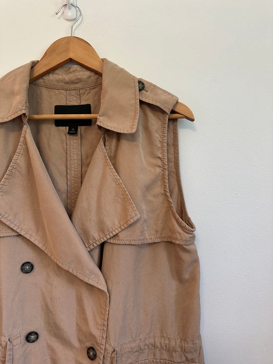 Banana Republic Tan Tencel Double Breasted Utility Vest | Size Medium