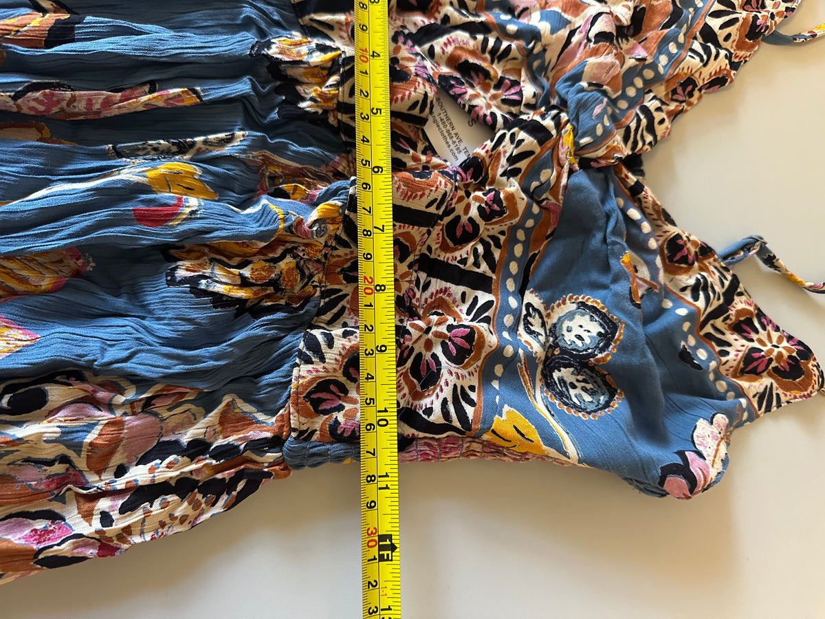 NWT Angie Blue Floral Boho Maxi Dress | Size Small