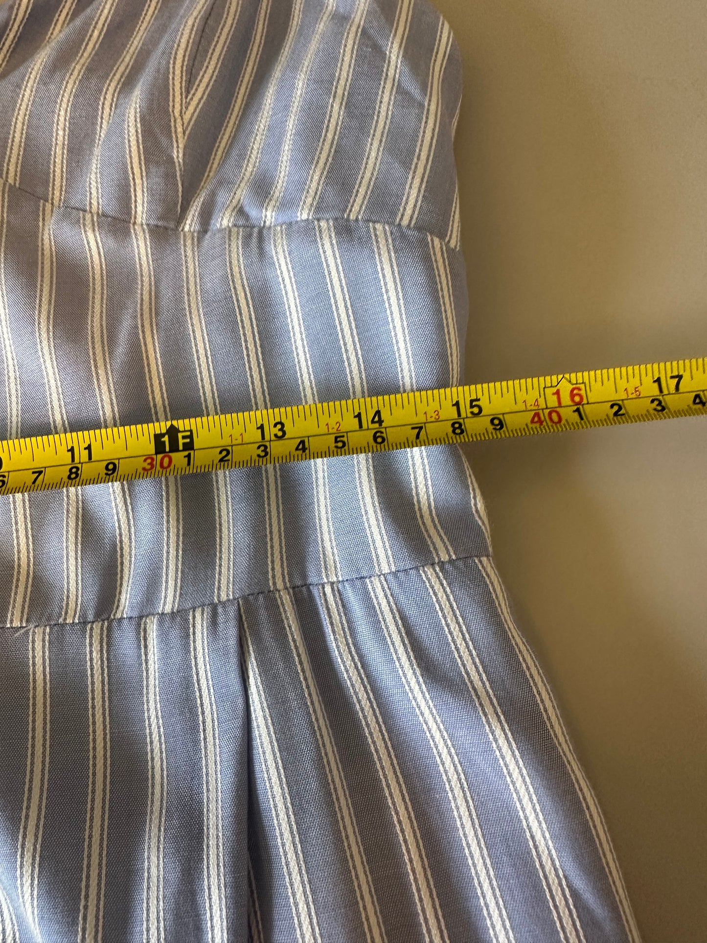 NWT J. Crew Blue and White Striped Wide Leg Tie Front Jumpsuit | Size 8