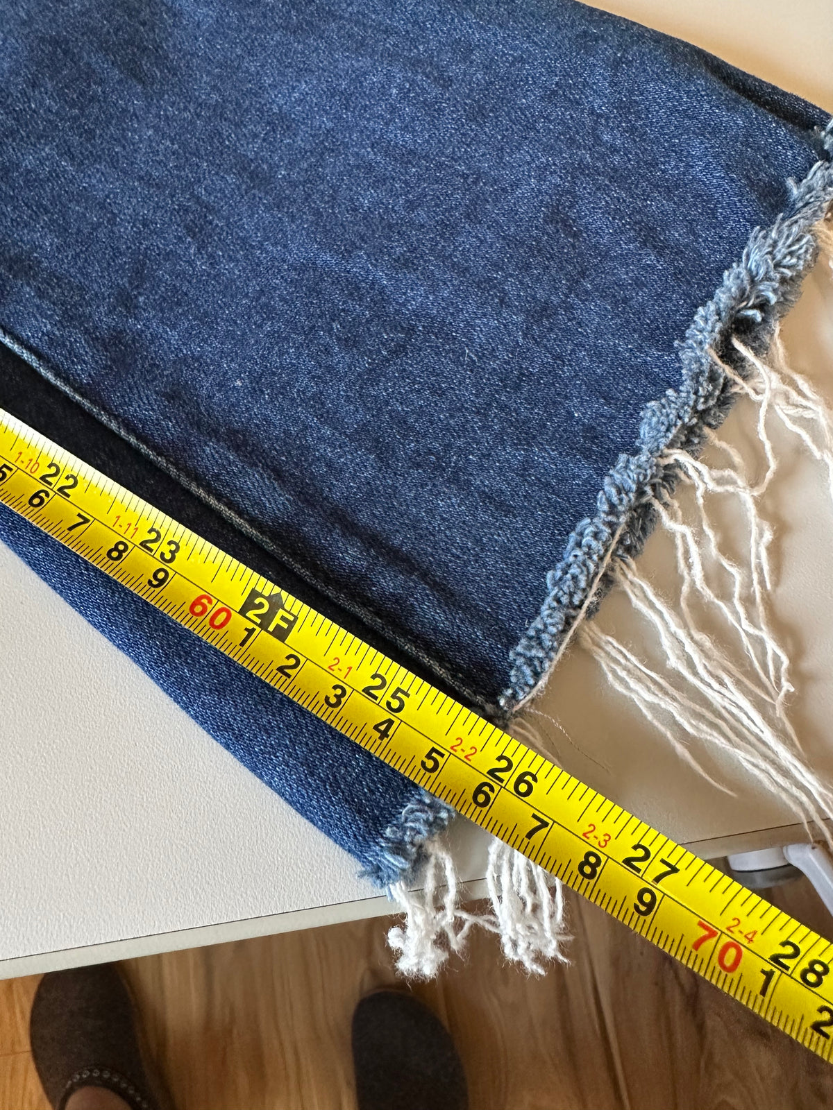 Paige Colette Crop Flare Jeans in Dark Wash Blue | Size 28