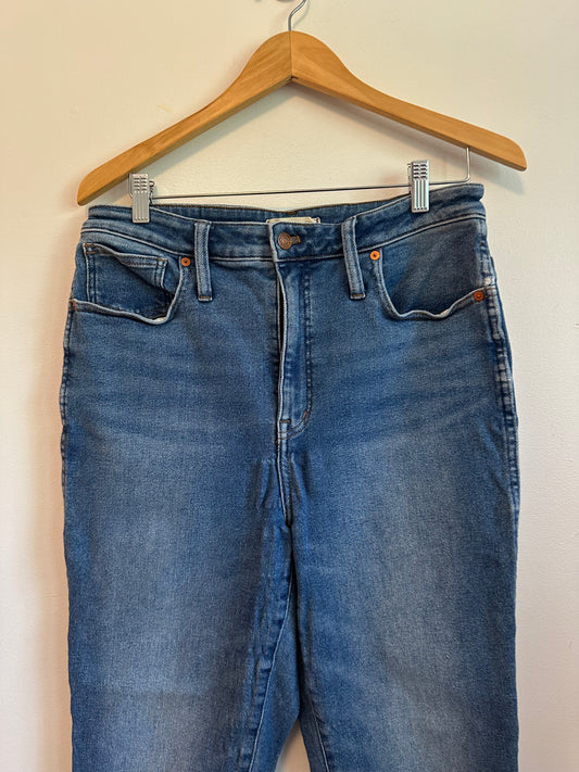 Madewell Curvy Stovepipe High Rise Straight Leg Blue Jeans | Size 31