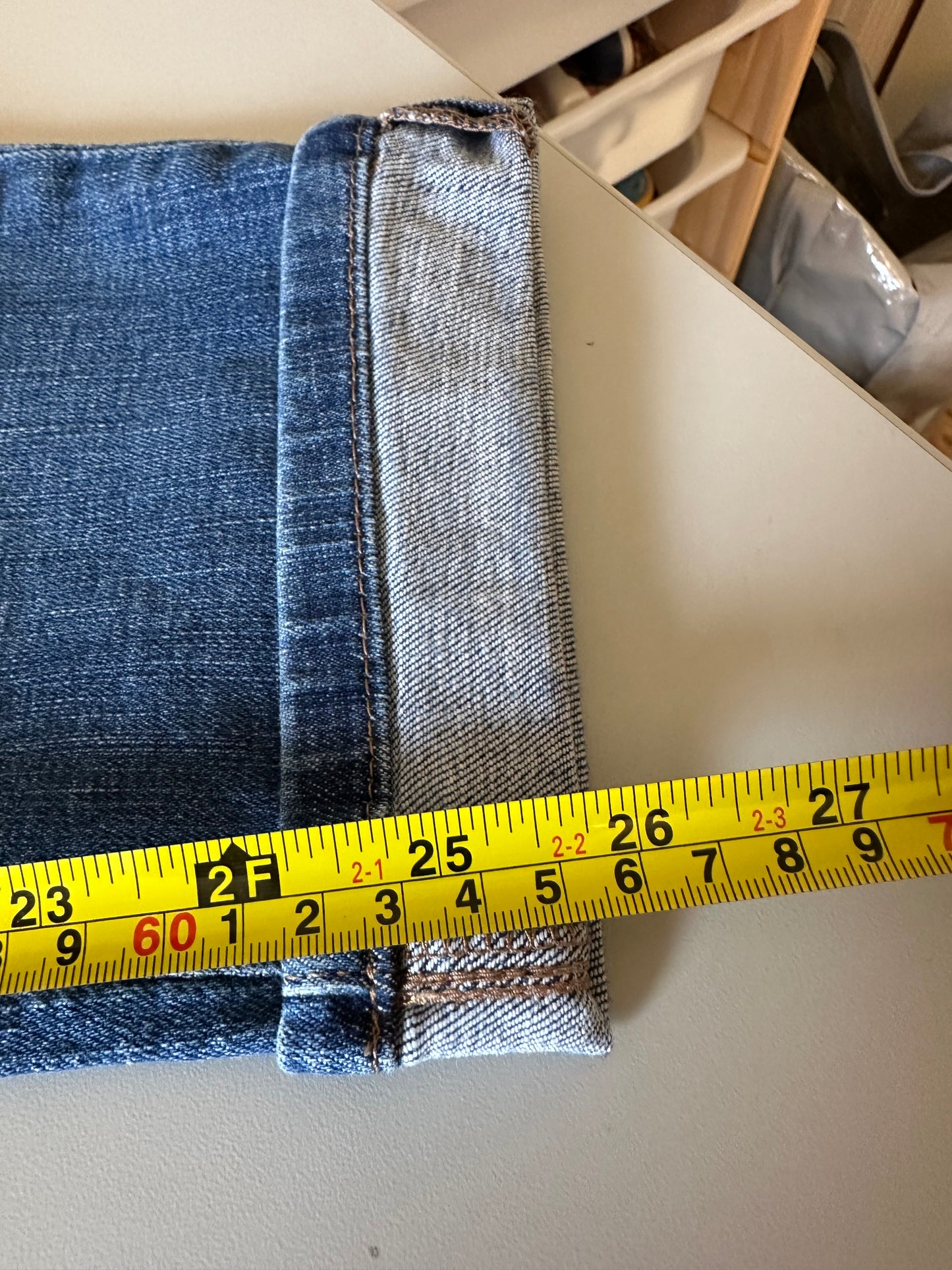 Boden Slim Straight Leg Cuffed Blue Denim Jeans | Size 12