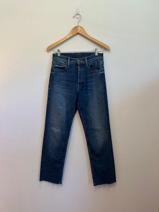 Mother The Tomcat Ankle Fray Jeans in Let's Just Be Friends | Size 29