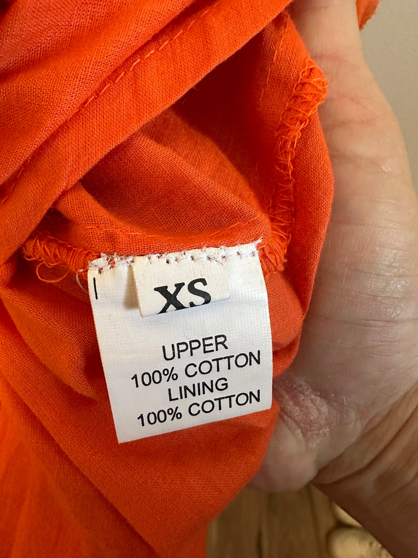Dynasty George Clementine Maxi Cotton Smocked Dress in Orange | Size XS