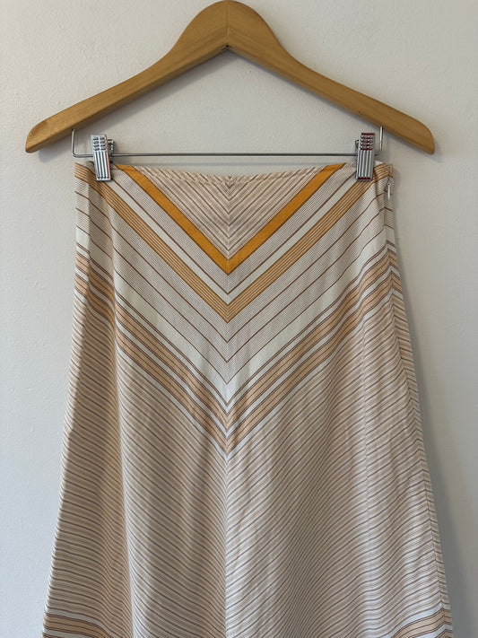 Kit Cornell Chevron Stripe Cotton A-Line Skirt | Size Small