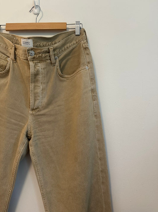 Citizens of Humanity Premium Vintage Tan Khaki Straight Leg Jeans | Size 30