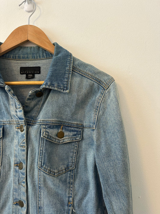 Attention Vintage Classic Button Front Jean Jacket | Size Medium