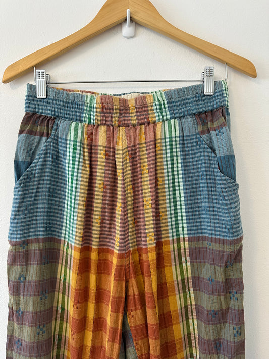 Ace & Jig Metallic Plaid Bailey Pull On Pants | Size Medium