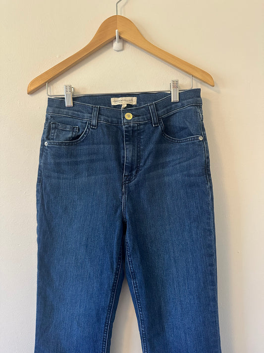 Current/Elliott Cropped Kick Flare Blue Denim Jeans | Size 28