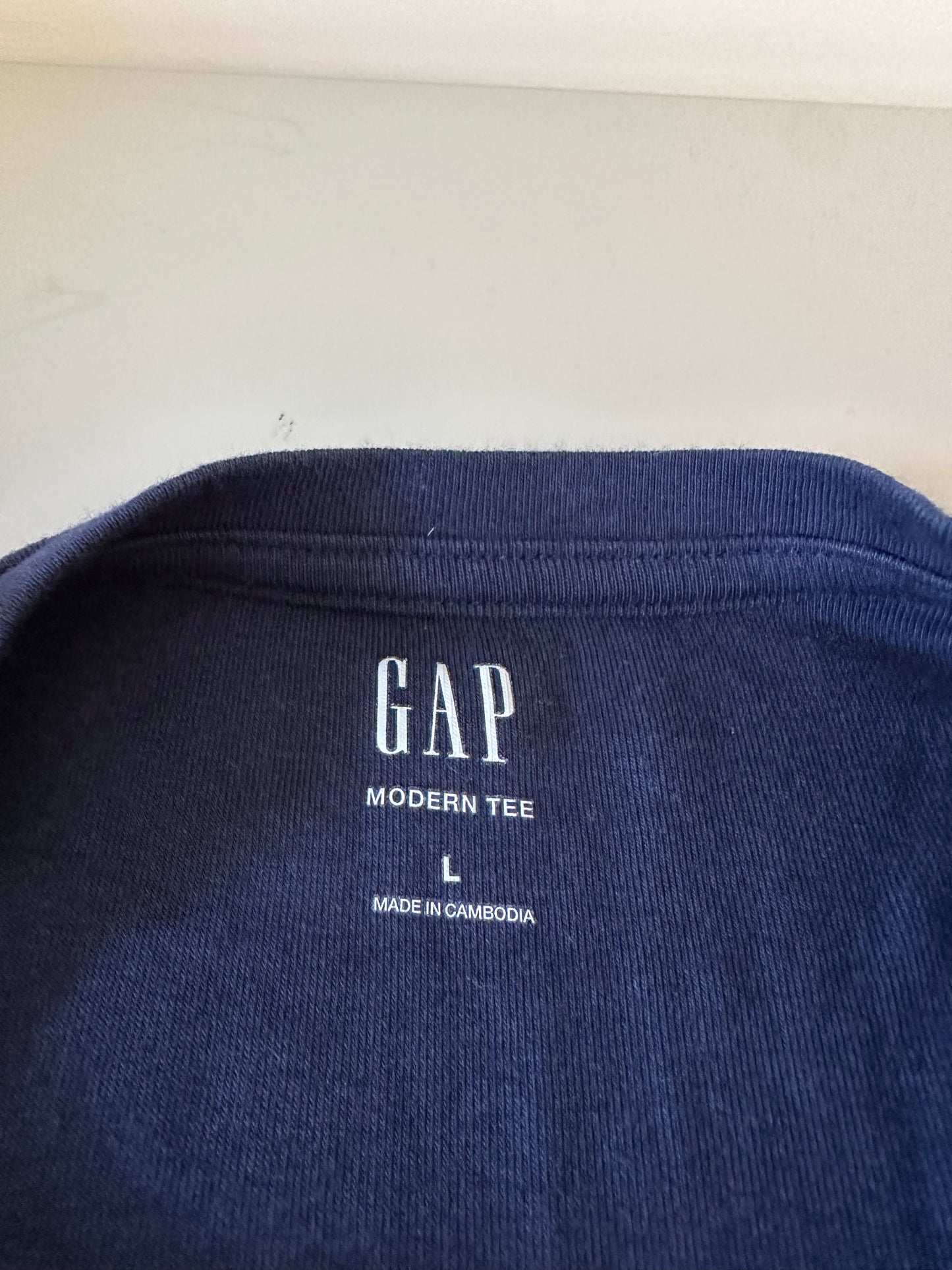 Gap Navy Blue Crew Neck Short Sleeve Modern T-Shirt | Size Large
