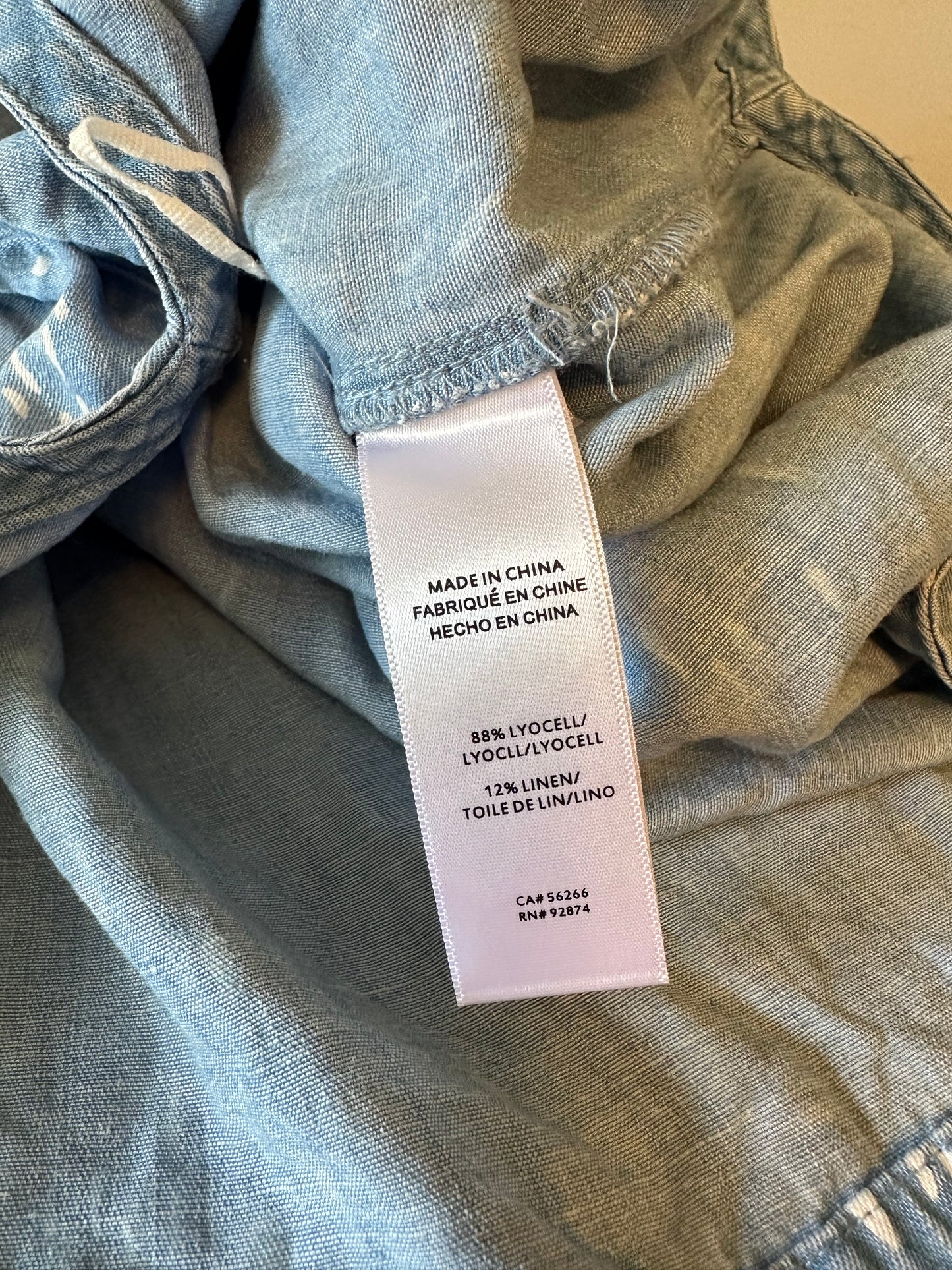 Splendid Blue Chambray Lyocell Linen Wrap Dress | Size Medium