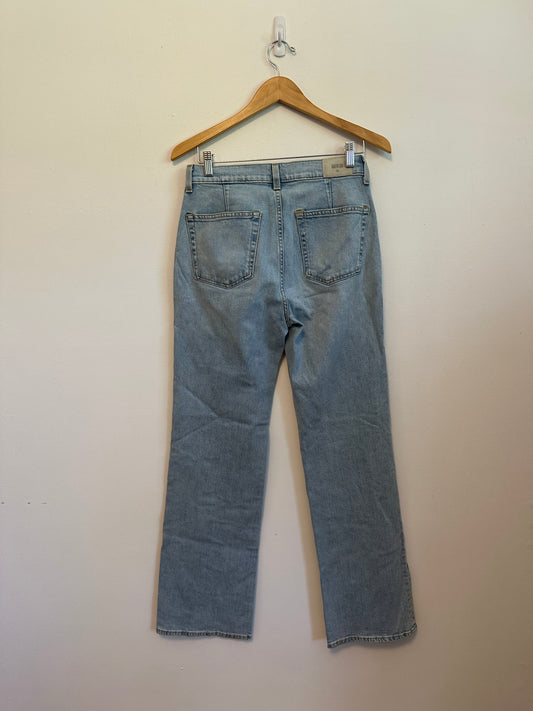Edwin Light Wash High Rise Straight Leg Front Seam Utility Jeans | Size 28