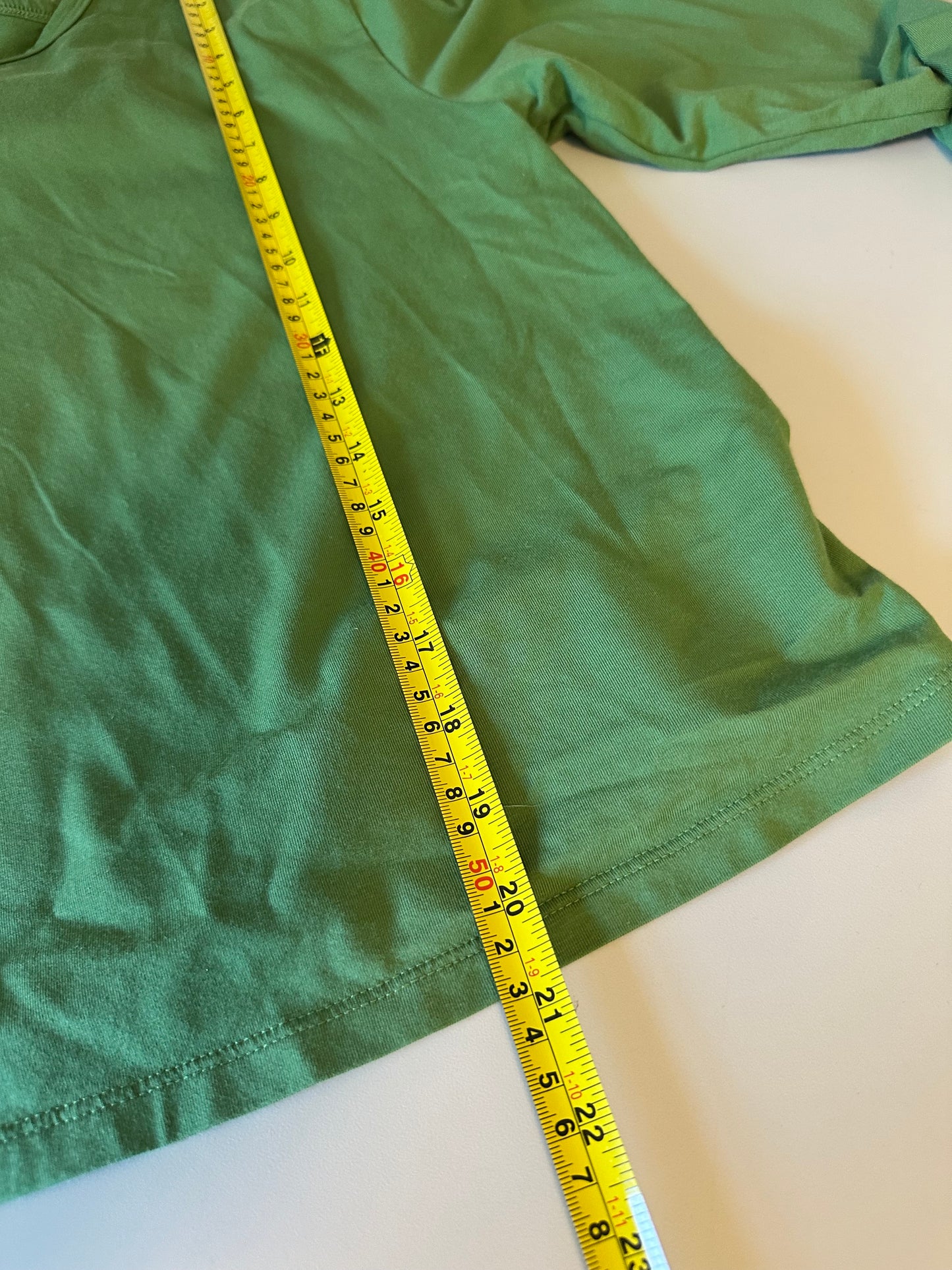 Athleta Green Supima Cotton Blend Long Sleeve Crew Neck T-Shirt | Size Medium