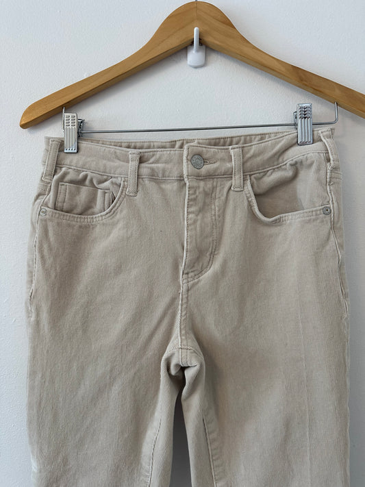 Pilcro Beige Mid Rise Slim Leg Corduroy Jeans | Size 28