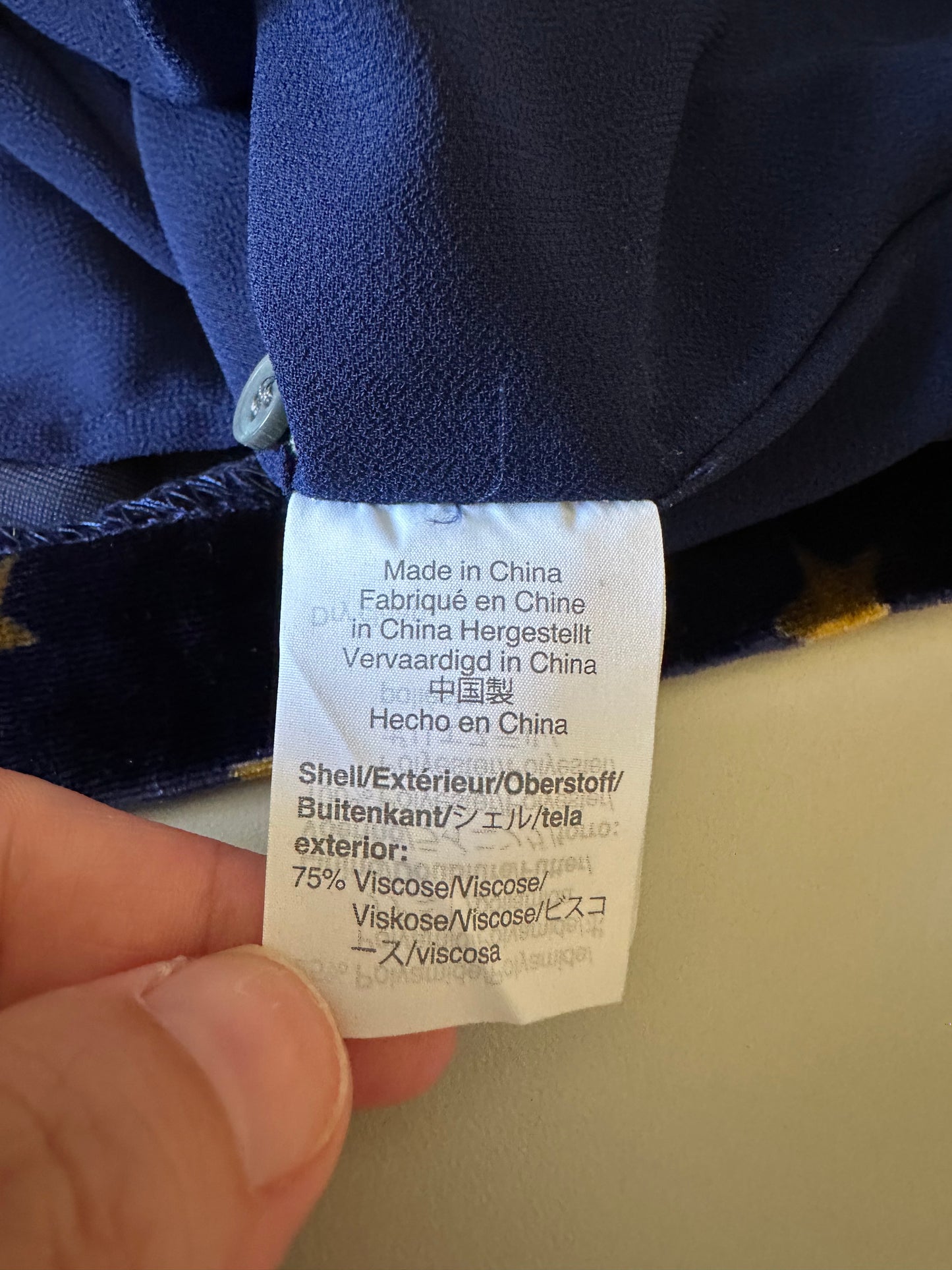 J. Crew Always Navy Velvet Gold Star Sleeveless Tank Top | Size 6 Petite