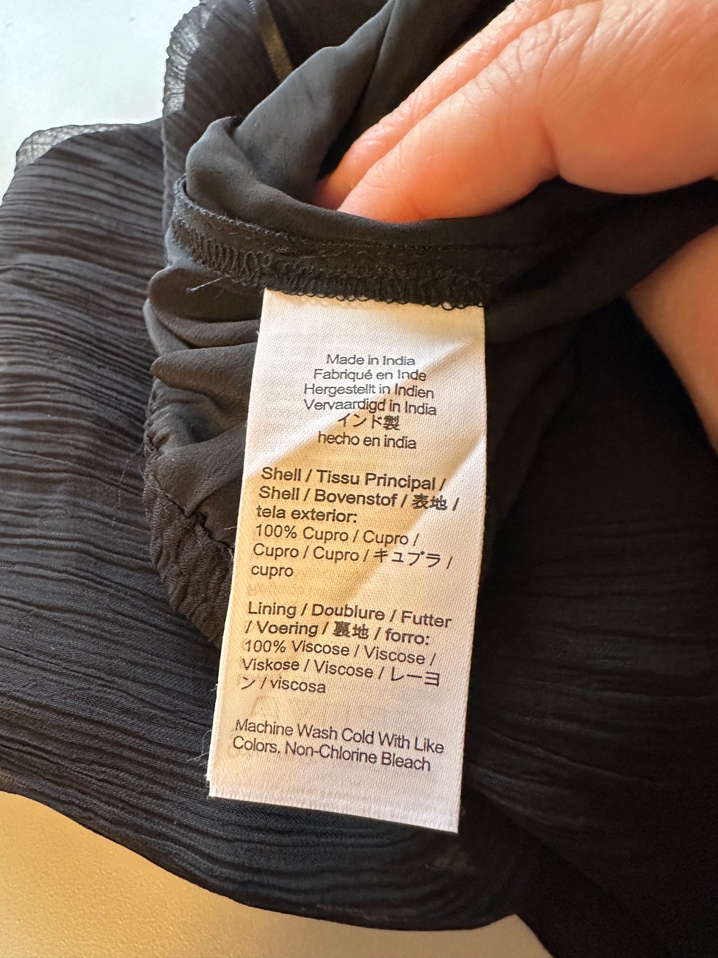 J. Crew Gwyneth Slip Skirt in Crinkle Chiffon Cupro in Black | Size Small
