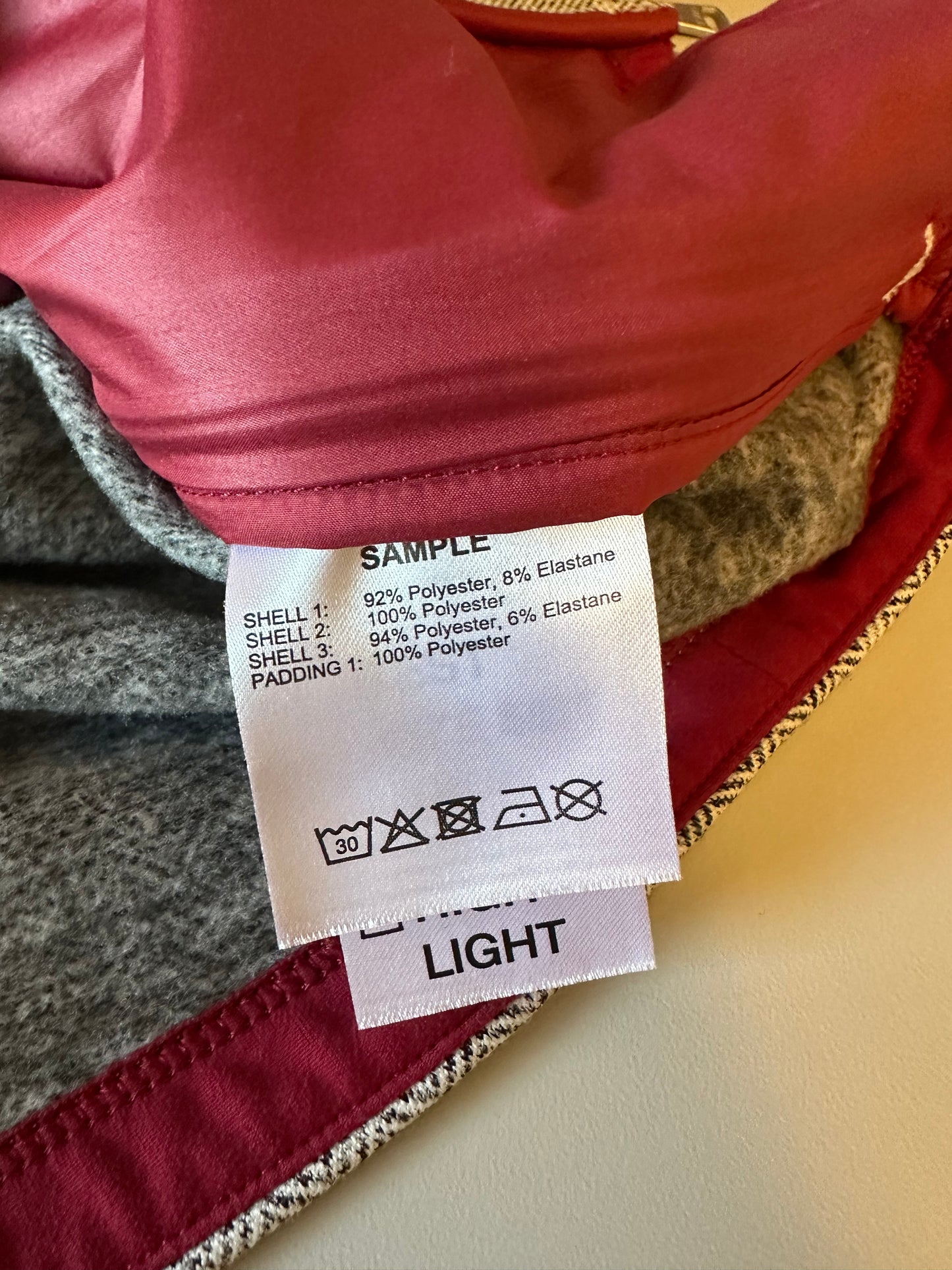 KJUS Radun Midlayer Jacket in Grey and Burgundy Herringbone | Size Medium