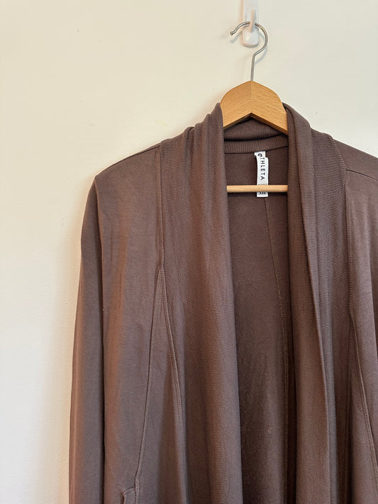 Athleta Brown Draped Open Lightweight Cardigan | Size XXS