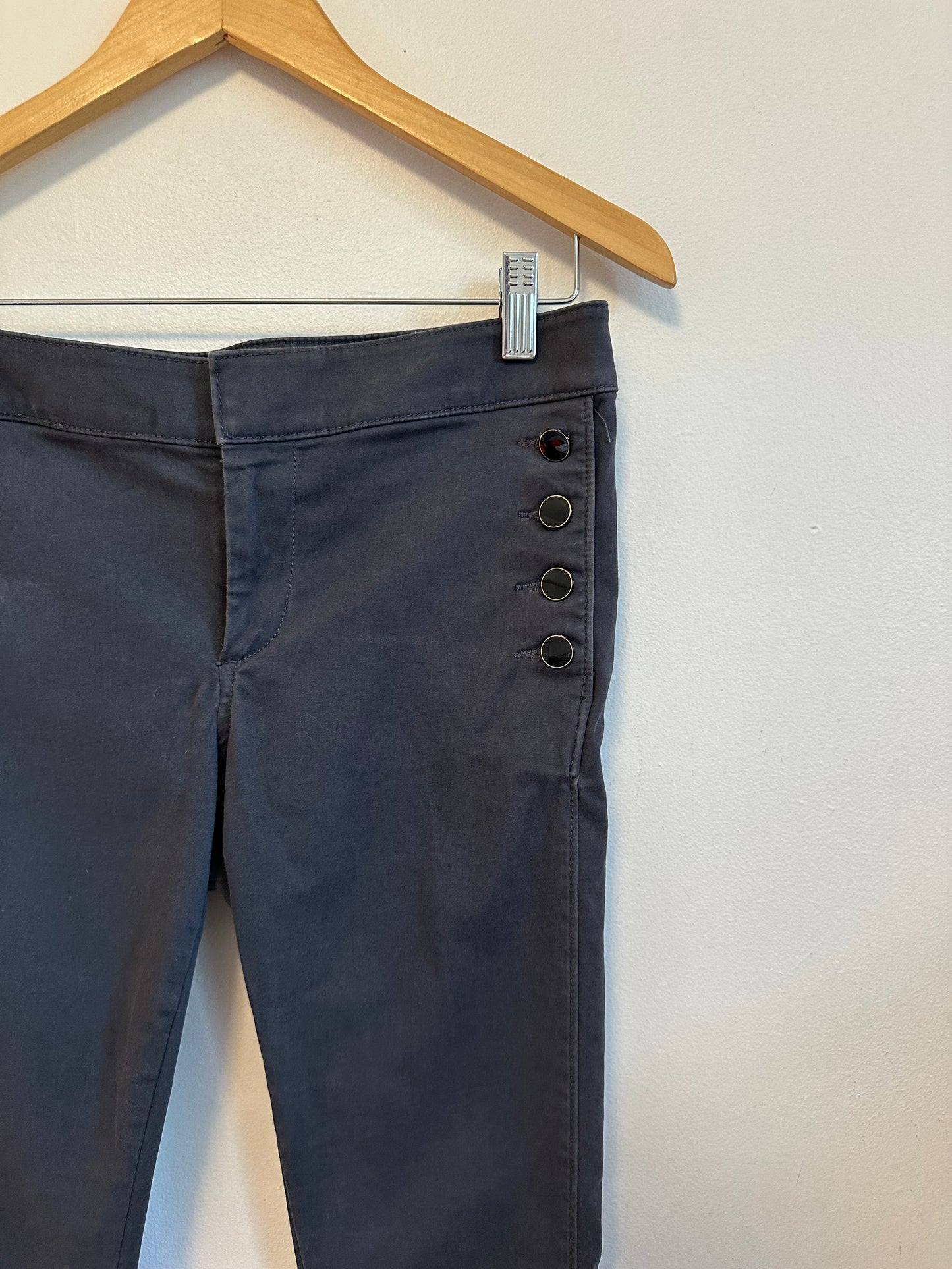 Loft Marisa Skinny Sailor Pants in Charcoal Gray | Size 4P
