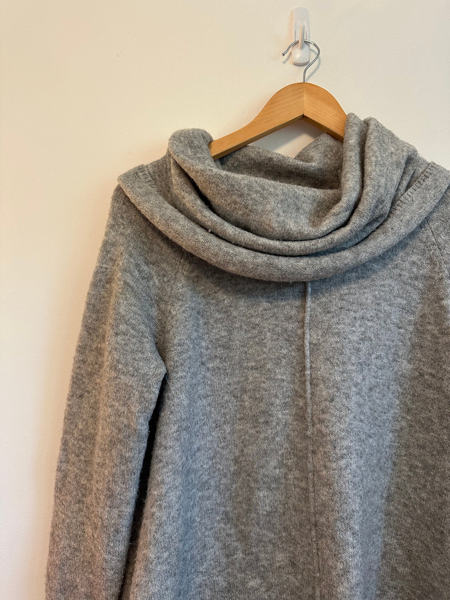 Ruby Moon Cowl Neck Sweater in Heather Gray Alpaca Blend | Size Small