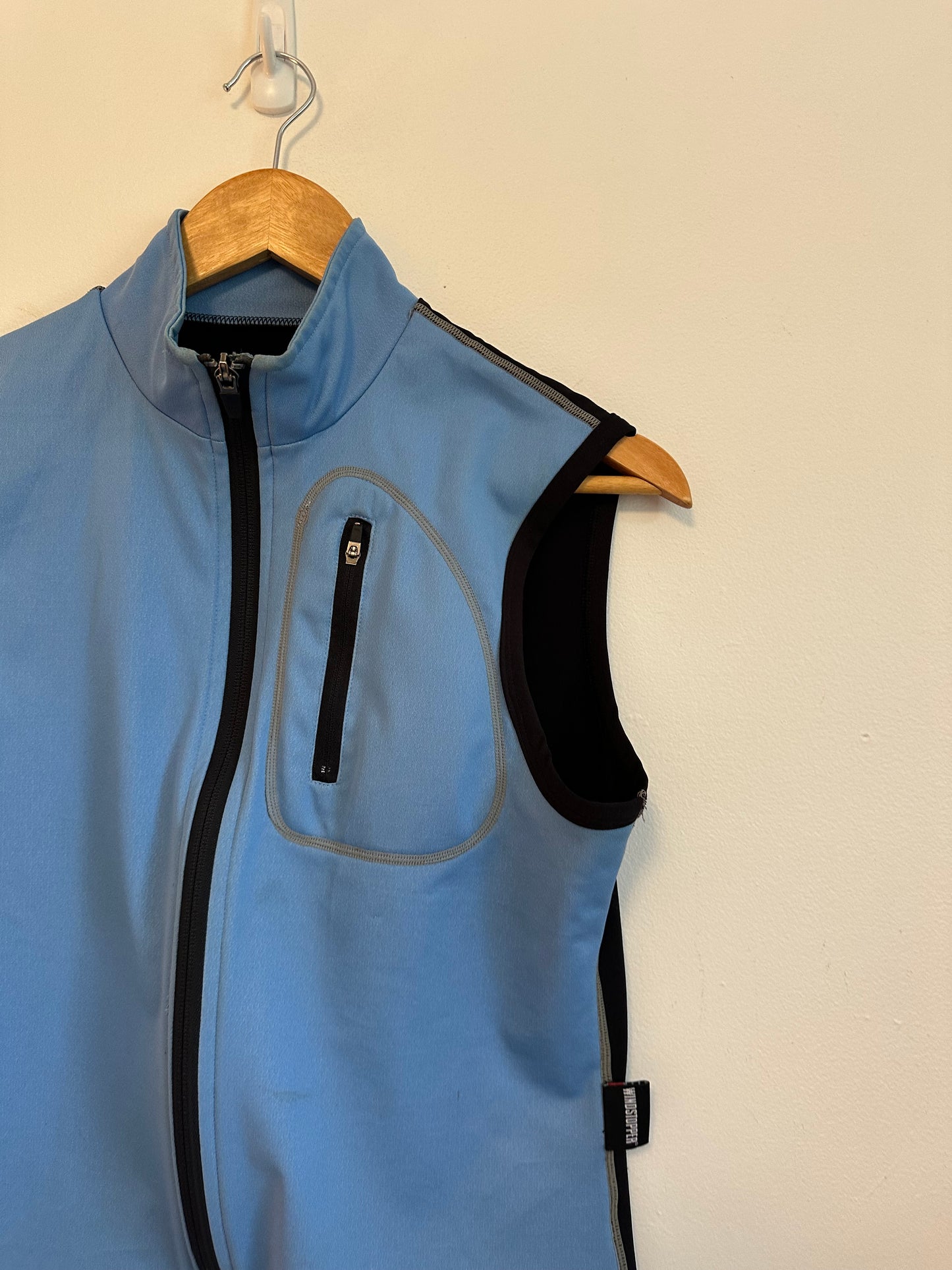 Kombi Windstopper Blue Full Zip Technical Mock Neck Vest | Size Small