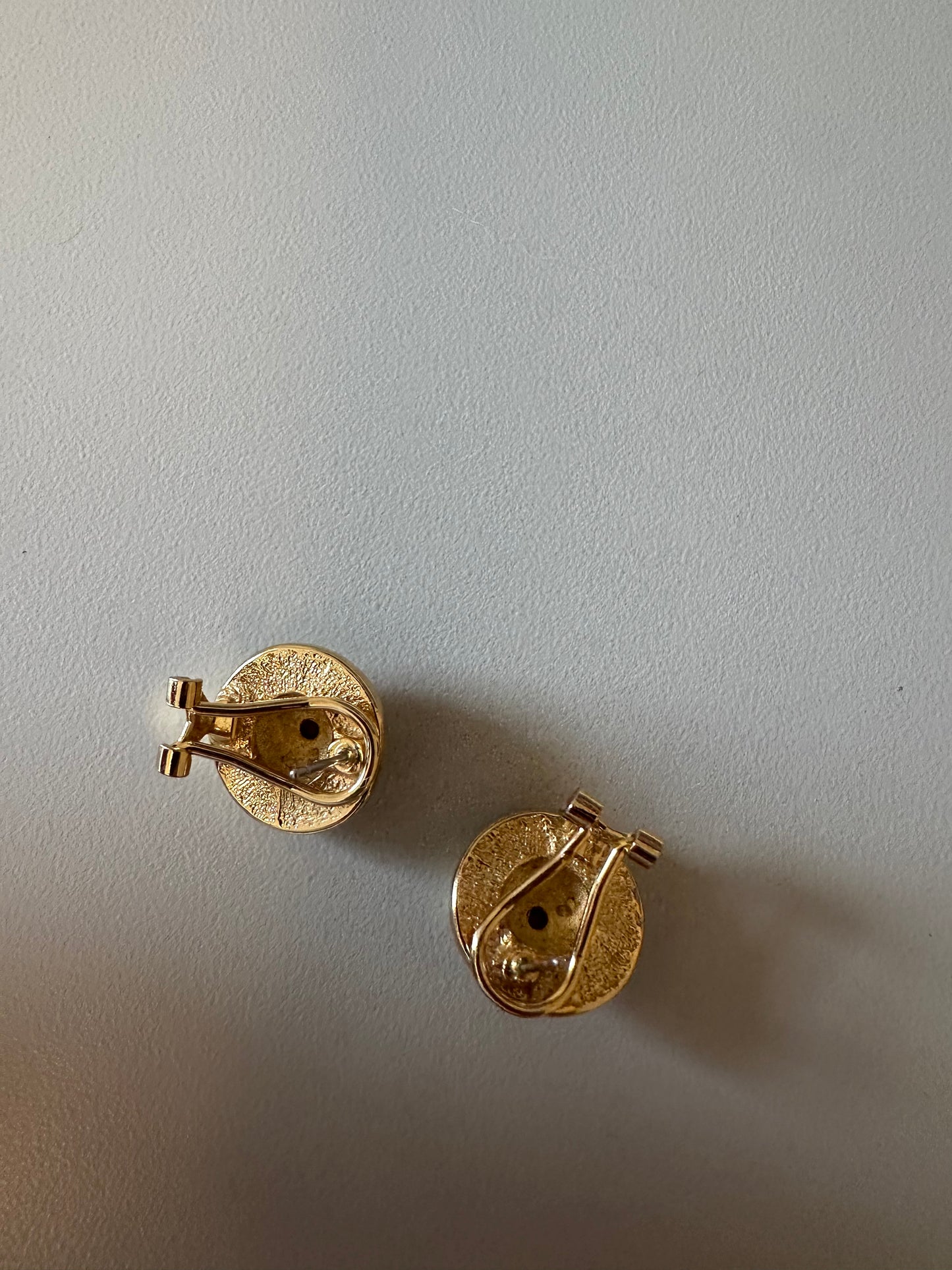 Vintage Gold Tone Domed Button Earrings