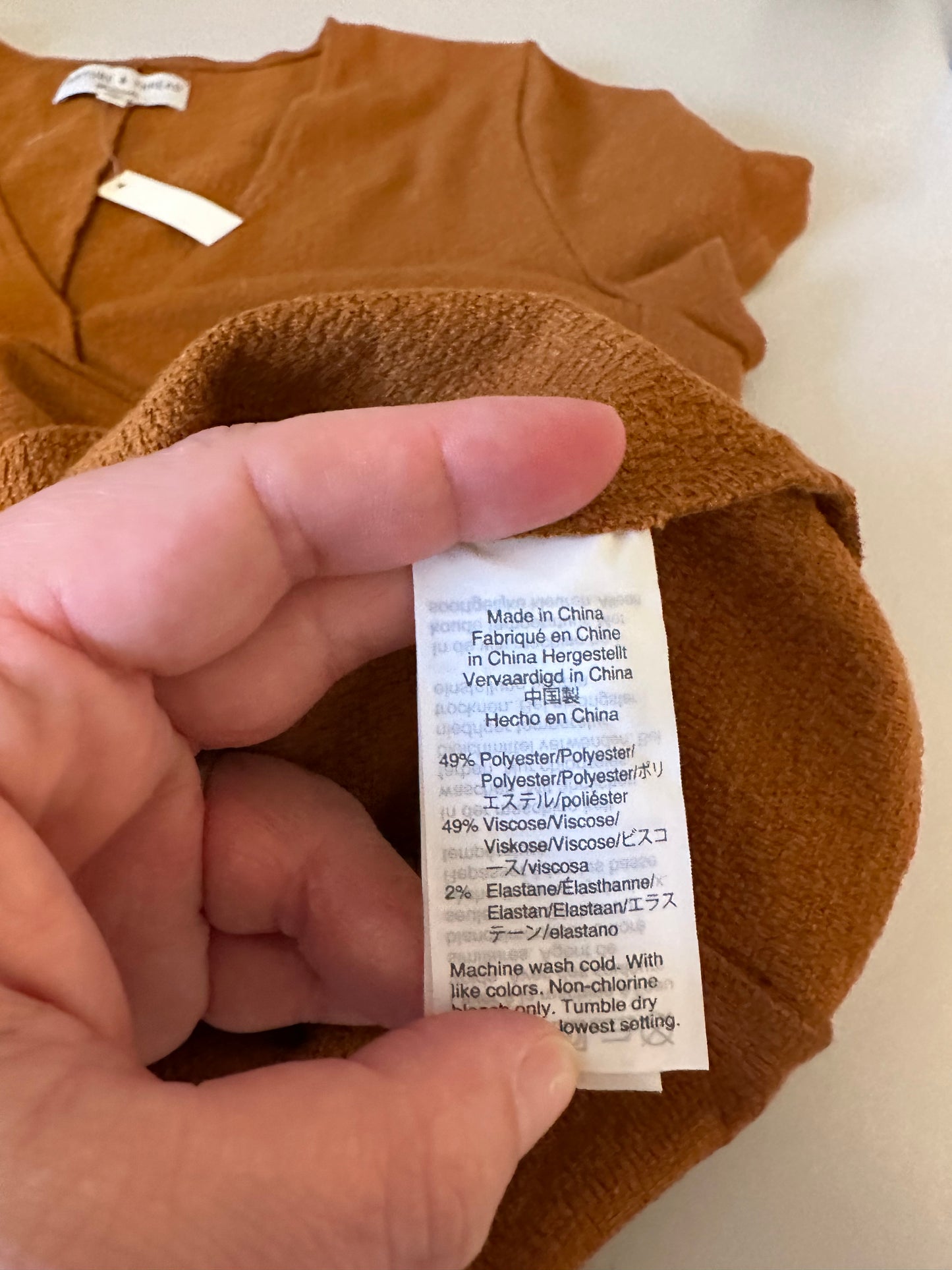 Madewell NWT Texture & Thread Short-Sleeve Side-Tie Dress - Golden Pecan | Small