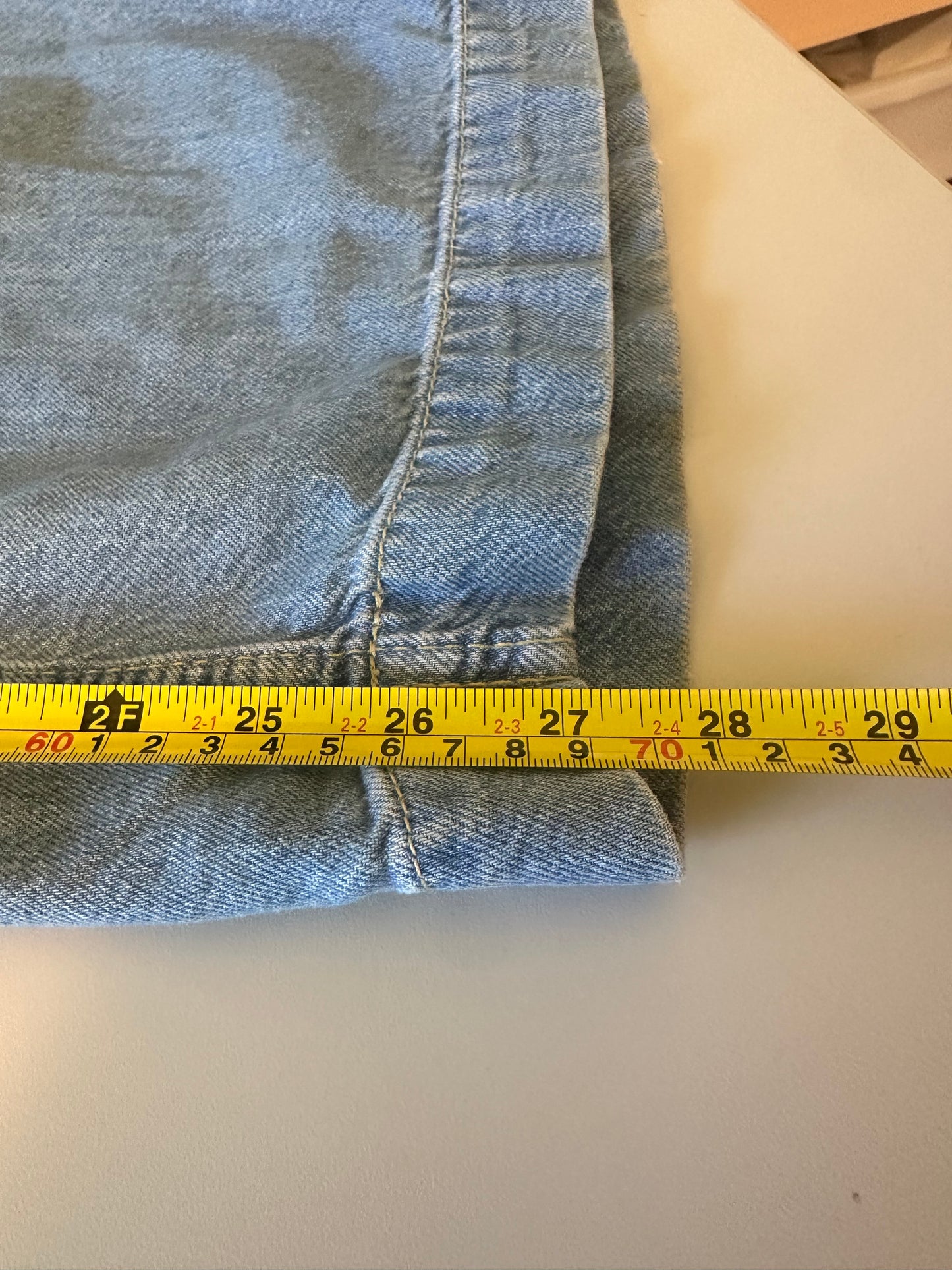 Pilcro x Anthropologie Paperbag Waist Wide Leg Light Wash Jeans | Size 27