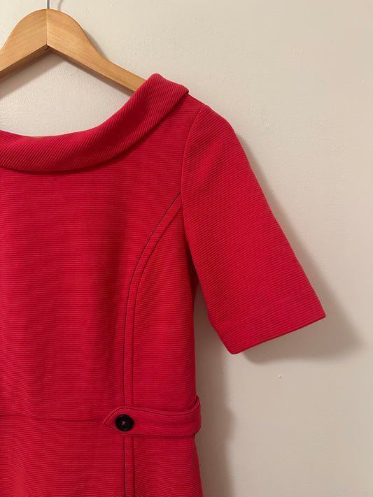 Boden Betty Ottoman Ribbed Red Sheath Dress | Size 6 Petite
