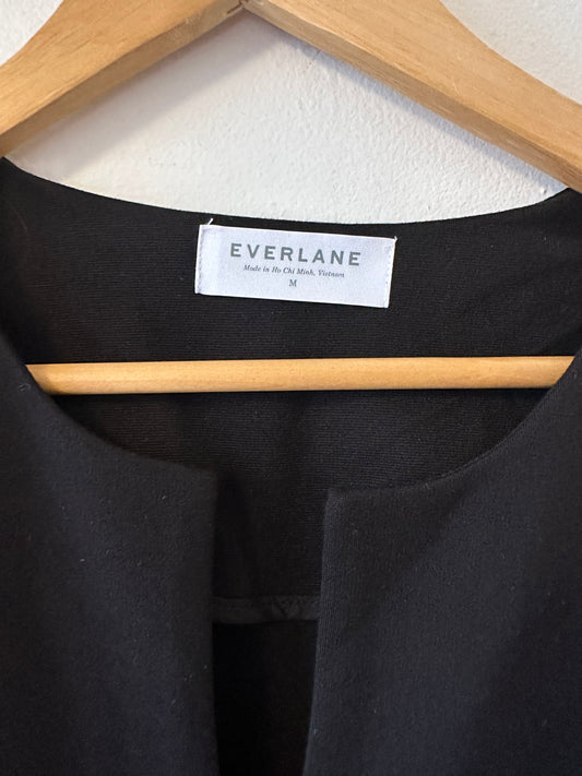 Everlane The Ponte Short Sleeve Shift Dress in Black | Size Medium