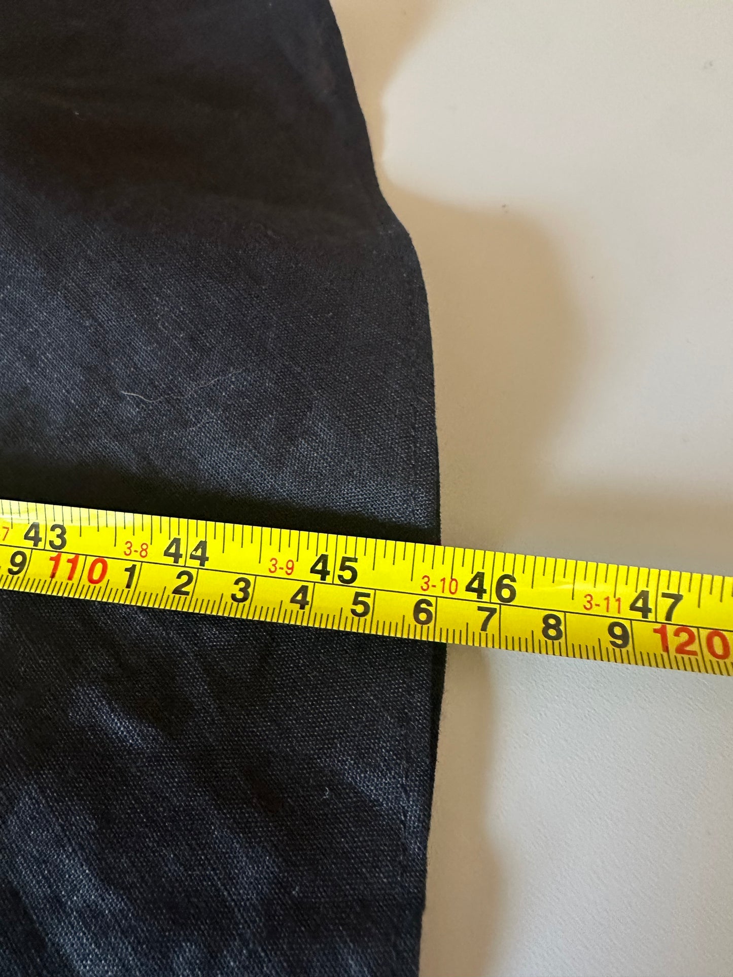 J. Crew Black Linen V-Neck Pintuck Empire Waist Dress | Size 12