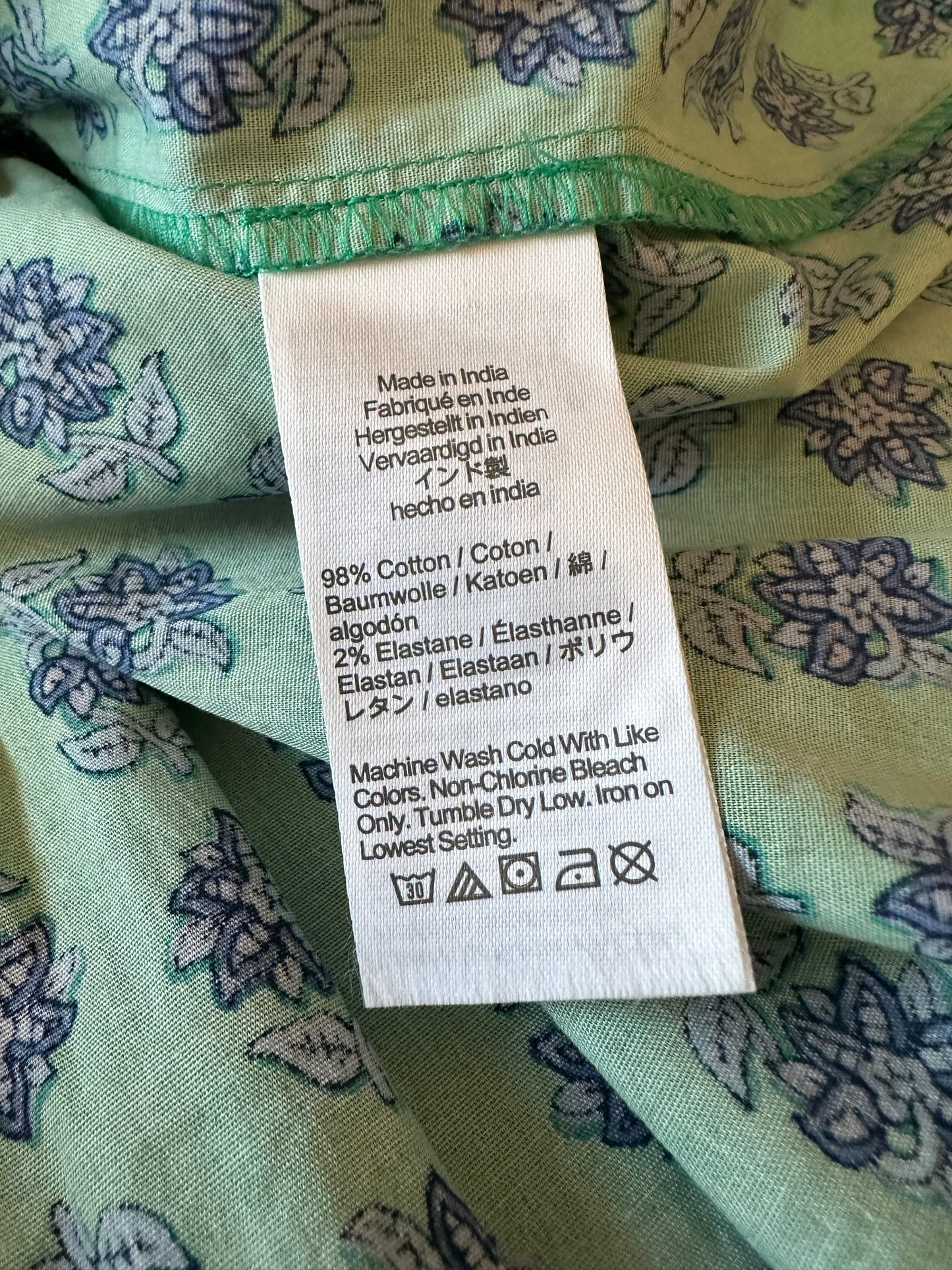 NWT J. Crew Green Floral Cotton Long Sleeve Mini Dress | Size 2
