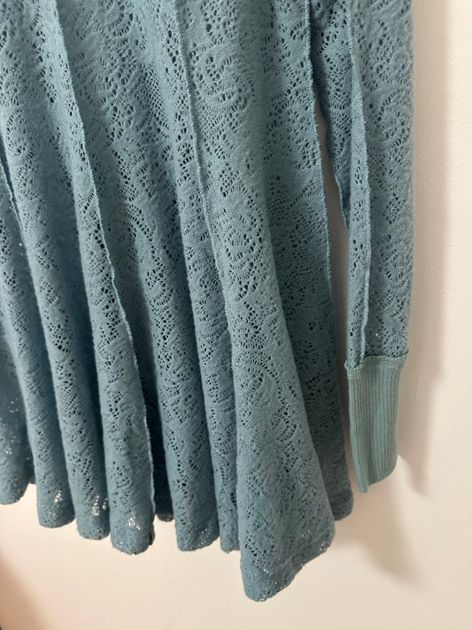 NWT Free People Coffee in the Morning Lace Astral Sea Long Sleeve Tunic | Small