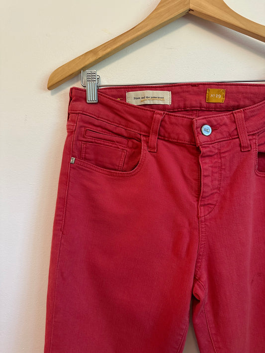 Pilcro and The Letterpress Washed Red Mid Rise Jeans | Size 29