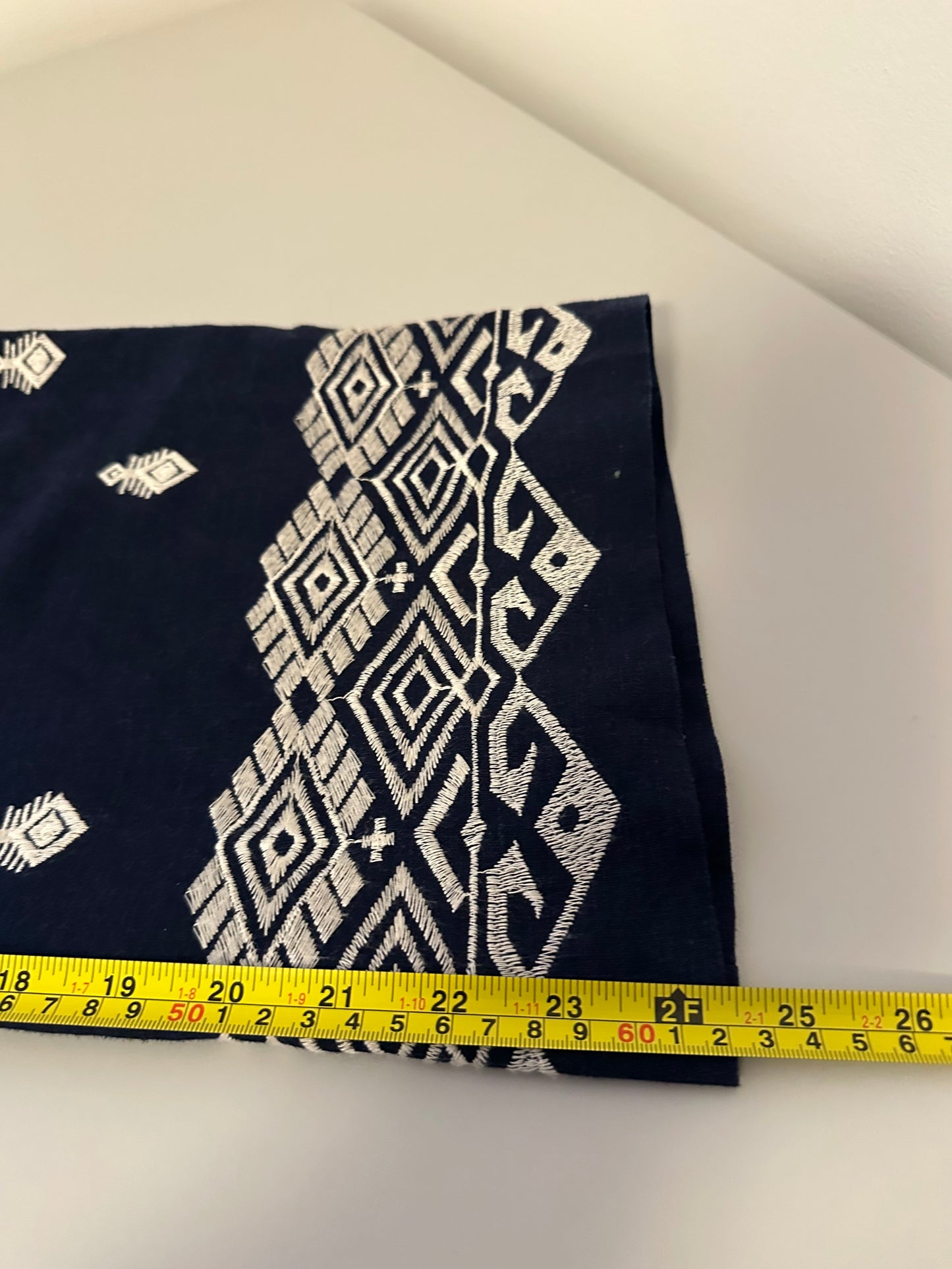 Zara Navy Blue Embroidered Wide Leg Pants | Size Small