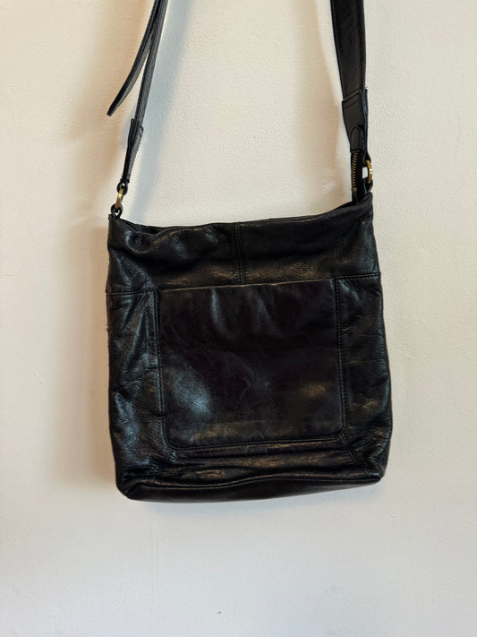 Hobo Black Leather Crossbody Bag