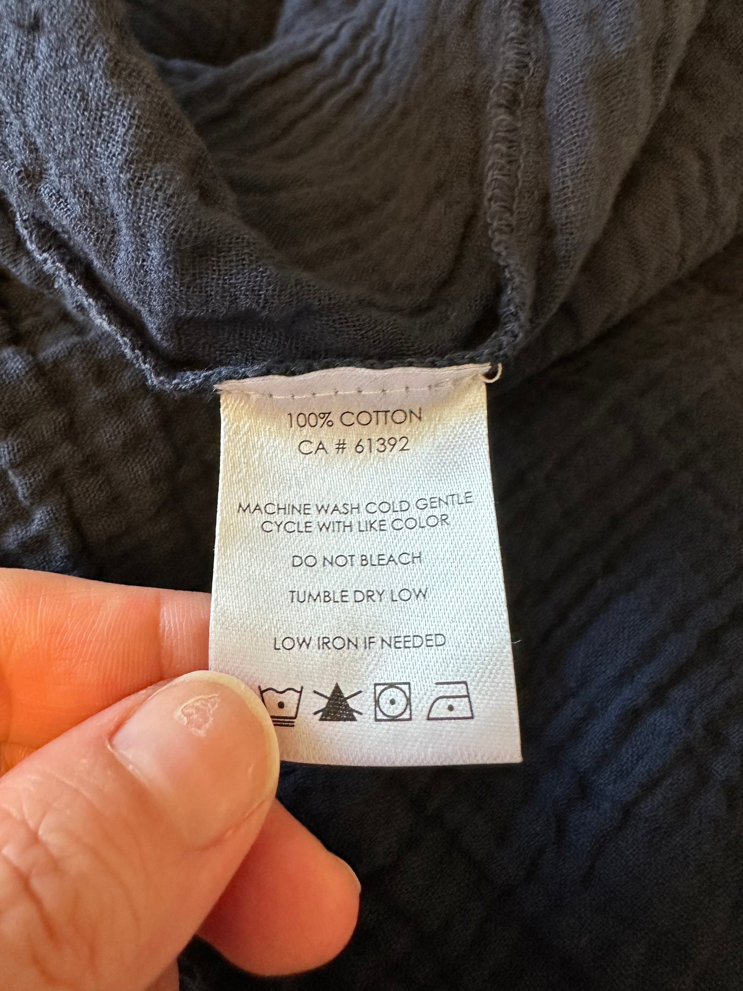 NWT Shannon Passero Cotton Gauze Button Front Dress in Blue | Size Large
